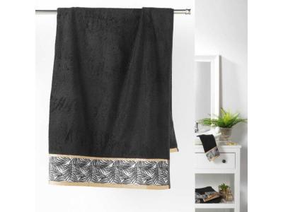 DOUCEUR D INTERIEUR Drap de Bain 90 x 150 cm Orbella Noir - Eponge Jacquard