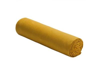 BATON ROUGE Drap Housse 200x200 cm Lin lave Jaune hauteur bonnet 40