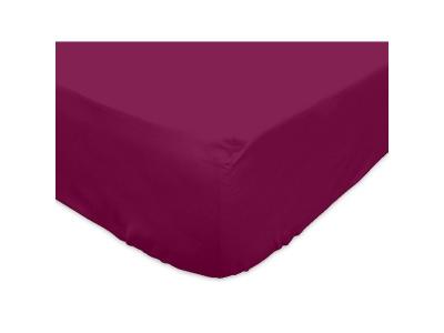 SOLEIL D OCRE Drap housse 90x200 cm en coton 57 Fils Soleil D'ocre cassis - Violet