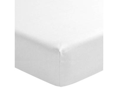 TERRE DE NUIT  Drap housse blanc 100% lin bonnet 40 cm 140x190 cm