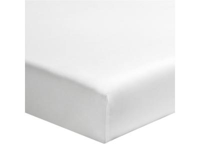 TERRE DE NUIT  Drap housse blanc bonnet 30 cm 100% coton 80x190