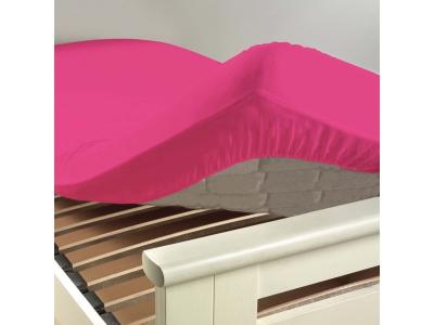 DOUCEUR D INTERIEUR Drap housse 1 personne 90 x 190 cm uni 57 fils lina Bois de rose