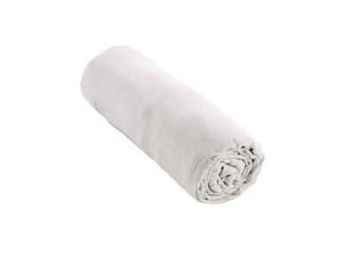 GENERIQUE Drap housse double gaze de coton blanc 160x200 cm - Blanc