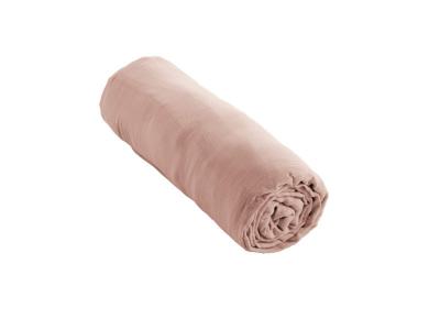 GENERIQUE Drap housse double gaze de coton rose 160x200 cm - Rose