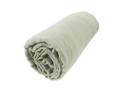 GENERIQUE Drap housse double gaze de coton vert d'eau 160x200 cm - Vert d'eau