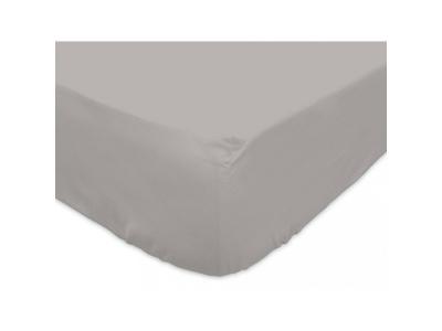 VENT DU SUD Drap housse en coton teint lav&eacute; 63 Fils, 140x190 cm PALACE galet, par