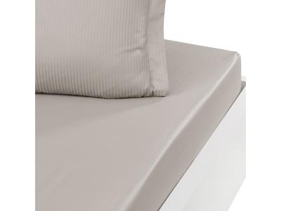 SENSEI MAISON Drap Housse Uni En Satin De Coton Taupe 180x200 Cm