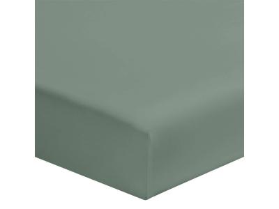 TERRE DE NUIT Drap housse vert de gris 100% coton bonnet 30 cm 120x200 cm 