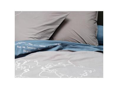 SYLVIE THIRIEZ Drap plat 180x290 cm brod&eacute; NAVIGATEUR par 