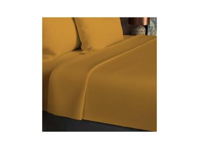 SOLEIL D OCRE Drap plat en coton 57 fils 180x290 cm UNI moutarde par Soleil docre