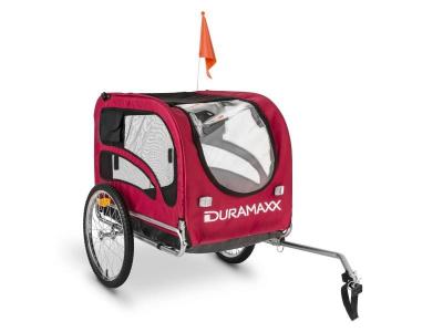  Duramaxx king rex attelage &agrave; v&eacute;lo - remorque 250l 40 kg - tube en acier rouge & noir 