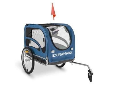  Duramaxx King Rex Attelage &Agrave; V&eacute;lo Remorque Pour Chien 250 L 40 Kg Tube En Acier Bleu-Noir