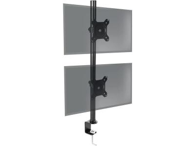 DURONIC Support 2 &Eacute;crans &Agrave; Pince Bras Pour Moniteurs D&acute;ordinateur Rotatif Inclinable Pivotable Vesa 75 100  Dm15v2