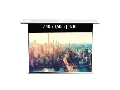 KIMEX Ecran de projection motoris&eacute; encastrable 2,40x1,50m (16/10)