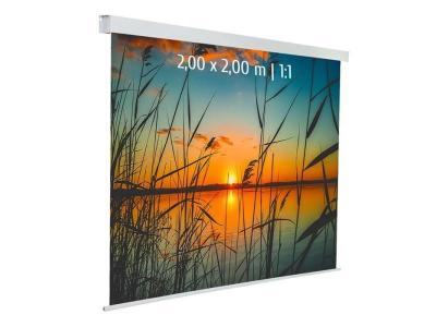 KIMEX  Ecran de projection motoris&eacute; 2,00x2,00m 1:1