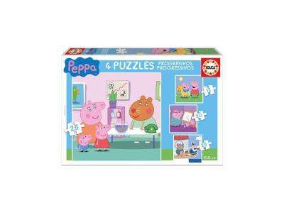 PEPPA PIG Educa Borras  Progressive 12-20-25-25 Pieces Multicolore