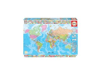 EDUCA  - Puzzle - 1500 CARTE POLITIQUE 