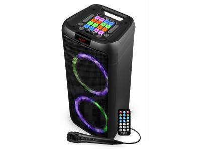 FESTISOUND enceinte autonome sur batterie - festi sound sunset208 - 600w usb/sd/pc bluetooth - micro filaire - 2x boomer 20cm &agrave; led rvb 