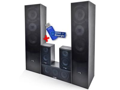 LTC Ensemble 5 enceintes E1004 - Noire Hifi / Home-Cin&eacute;ma 850 W+ Cl&eacute; USB 32Go
