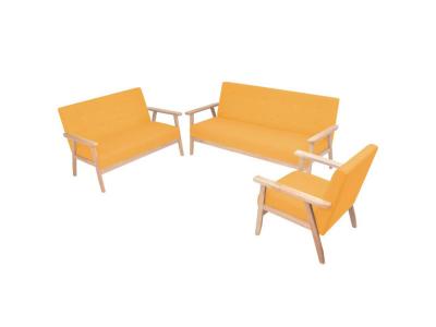 VIDAXL  - Ensemble de canap&eacute; 3 pcs Tissu jaune Yellow