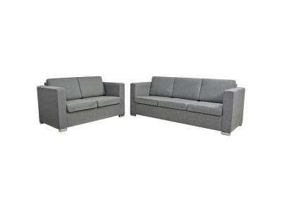 VIDAXL  - Ensemble de canap&eacute;s deux pi&egrave;ces Tissu Gris clair Light grey