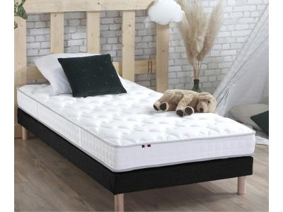  Ensemble matelas 100% latex5 zones sommier noir 80x200