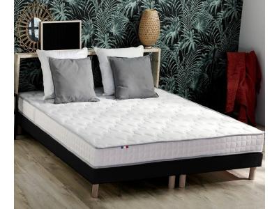 Ensemble matelas 100% latex5 zones sommier noir 160x200