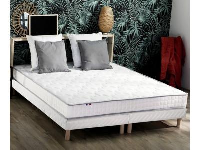 Ensemble matelas 100% latex5 zones sommier blanc 160x200