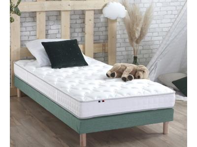 Ensemble matelas 100% latex5 zones sommier vert 90x200