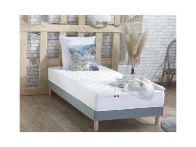  Ensemble matelas accueil latex 3 zones sommier gris 90x200