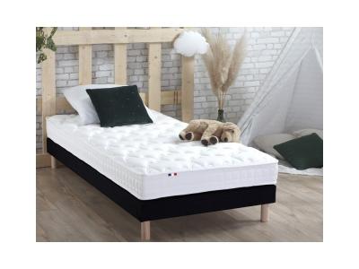 IDLITERIE Ensemble matelas m&eacute;moire de forme sommier noir 90x190