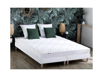 IDLITERIE Ensemble matelas m&eacute;moire de forme sommier blanc 160x200