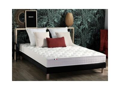 IDLITERIE Ensemble matelas m&eacute;moire forme sommier noir 140x190