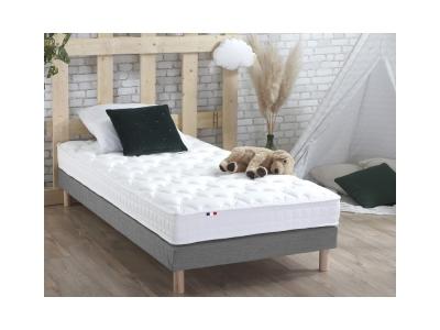 IDLITERIE Ensemble matelas m&eacute;moire de forme sommier gris 90x200