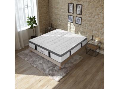  Ensemble matelas &agrave; M&eacute;moire de forme et sommier bois 160x200
