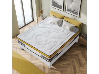  Ensemble Matelas Aubertin Ressorts ensach&eacute;s Accueil m&eacute;moire et sommier kit bois - 180 x 200 cm