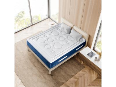  Ensemble Matelas &agrave; Ressorts ensach&eacute;s et sommier bois 90x200