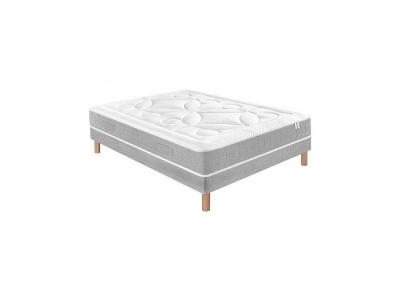 DOUCES NUITS Ensemble Matelas et Sommier Ferme Moelleux Mousse de Confort 140x190 Blanc