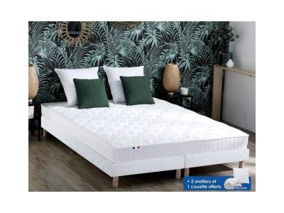 IDLITERIE Pack Matelas M&eacute;moire De Forme Sommier Couette Oreillers 2x80x200