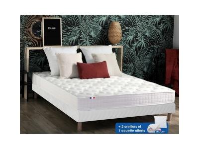 IDLITERIE Pack Matelas M&eacute;moire De Forme + Sommier Couette Oreillers 140x190