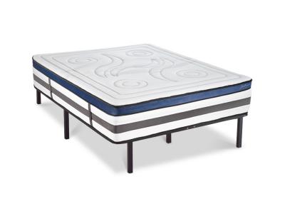  Ensemble Matelas Quintessence Mousse Accueil M&eacute;moire Cocooning 30cm et sommier m&eacute;tal 140x200cm 