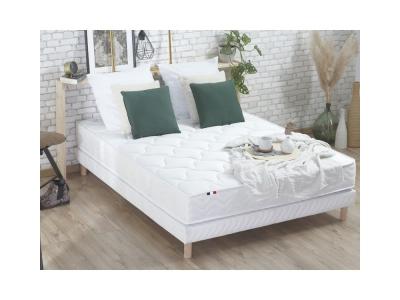 SELENIA Ensemble matelas ressorts 5 zones sommier blanc 140x190