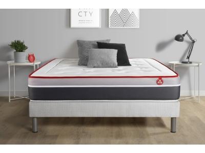VITALIT Ensemble Ressorts et M&eacute;moire de forme 140x200cm kit Blanc