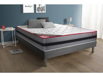 VITALIT Ensemble VITALSPRING RECOVER 140 x 200 cm sommier Kit gris