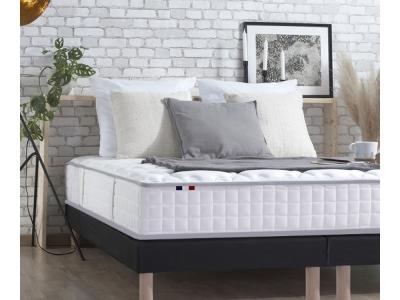  Ensemble matelas ressort m&eacute;moire forme sommier noir 160x200
