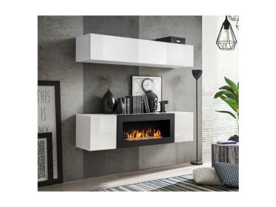 GENERIQUE ASM Ensemble Mural - Fly N - 1 Rangement Mural - 1 Meuble TV - Blanc