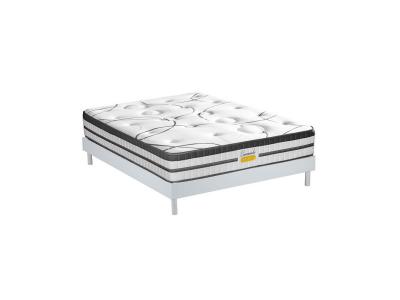  Ensemble Matelas &agrave; Ressorts ensach&eacute;s et sommier blanc 140x200