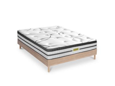  Ensemble Matelas &agrave; Ressorts ensach&eacute;s et sommier bois 140x200
