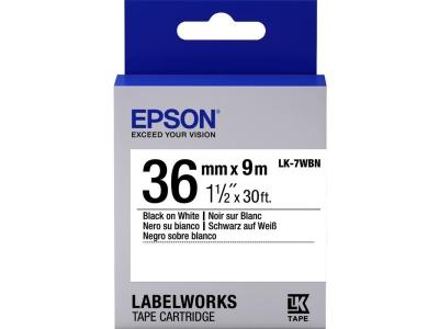 EPSON  LK-7WBN - Standard - Noir sur Blanc - 36mmx9m