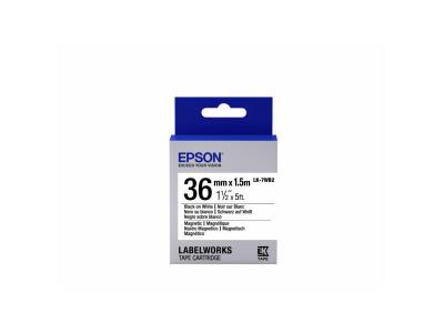 EPSON  LK-7WB2 - Magn&eacute;tique - Noir sur Blanc - 36 mmx1.5m